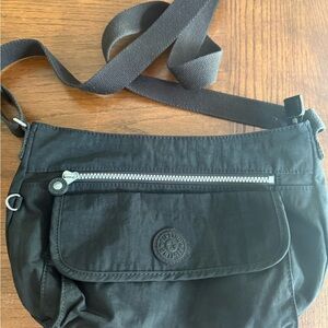 Kipling Black Crossbody Bag with Silver Accents